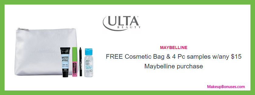 Receive a free 5-pc gift with $15 Maybelline purchase