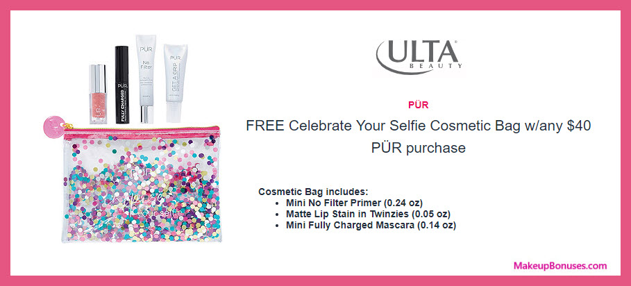 Receive a free 4-pc gift with $40 PÜR purchase