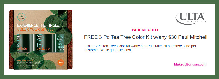 Receive a free 3-pc gift with $30 Paul Mitchell purchase #ultabeauty