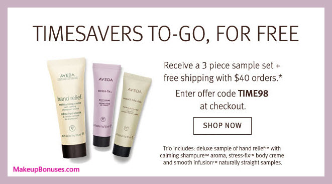 Receive a free 3-pc gift with $40 Aveda purchase #aveda