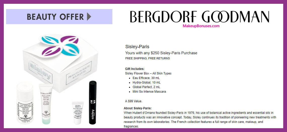 Receive a free 4-pc gift with $250 Sisley Paris purchase #bergdorfs