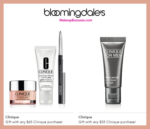 Receive a free 4-pc gift with $65 Clinique purchase #bloomingdales