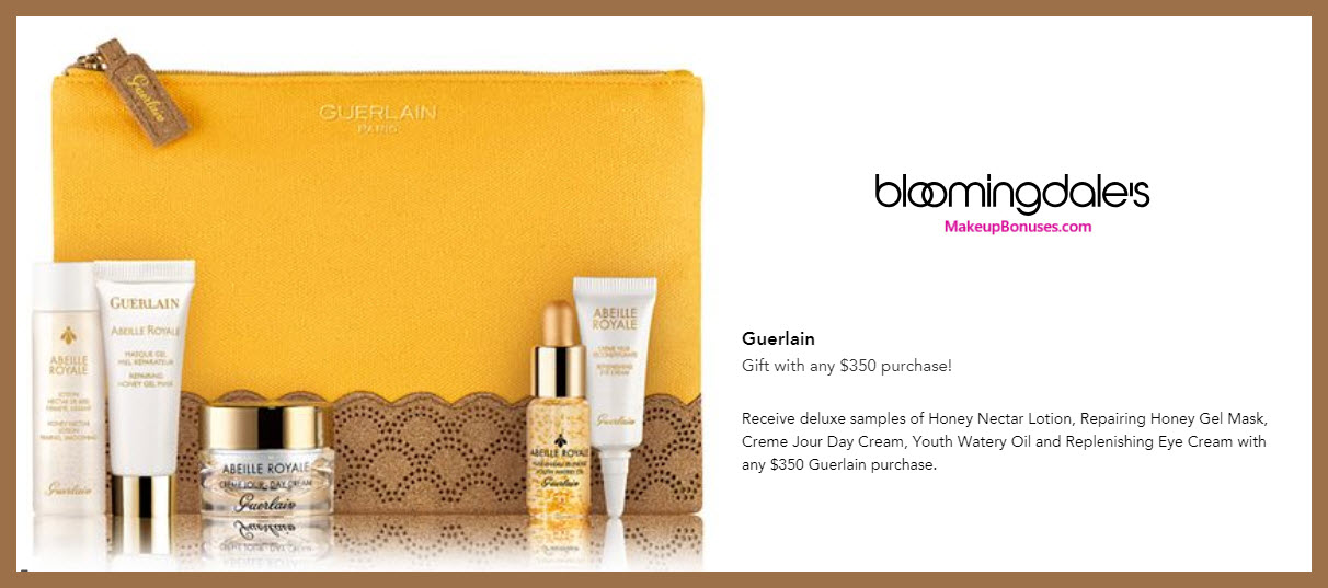 Receive a free 6-pc gift with $350 Guerlain purchase #bloomingdales