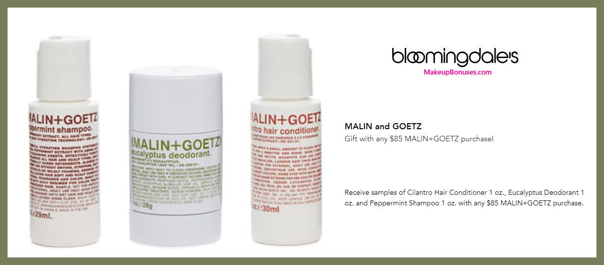 Receive a free 3-pc gift with $85 Malin + Goetz purchase #bloomingdales