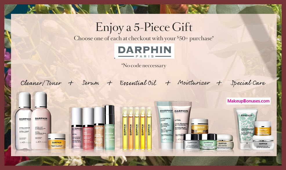 Receive your choice of 5-pc gift with $50 Darphin purchase #darphin