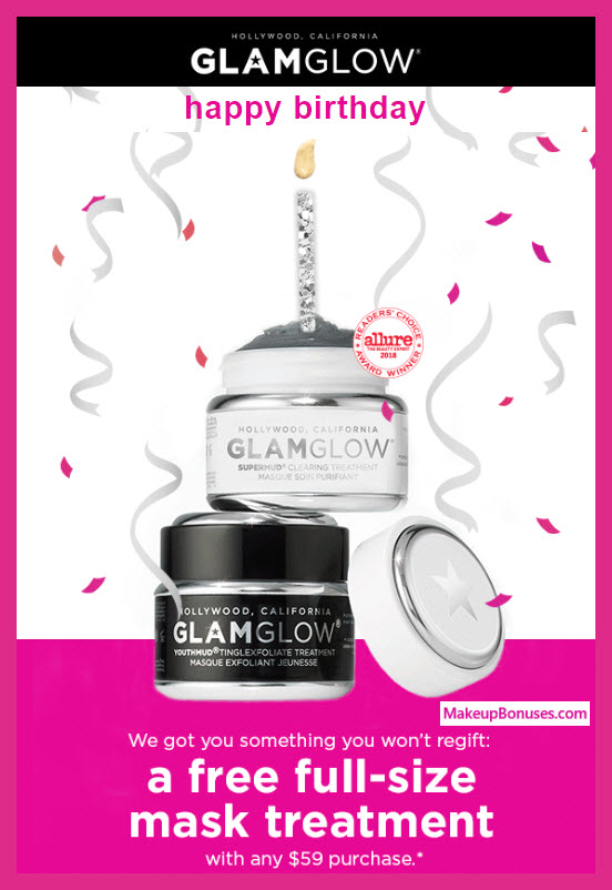 GlamGlow Birthday Gift - MakeupBonuses.com #GlamGlowUS