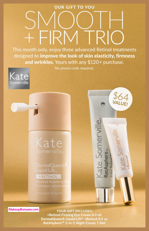 Receive a free 3-pc gift with $120 Kate Somerville purchase #katesomerville