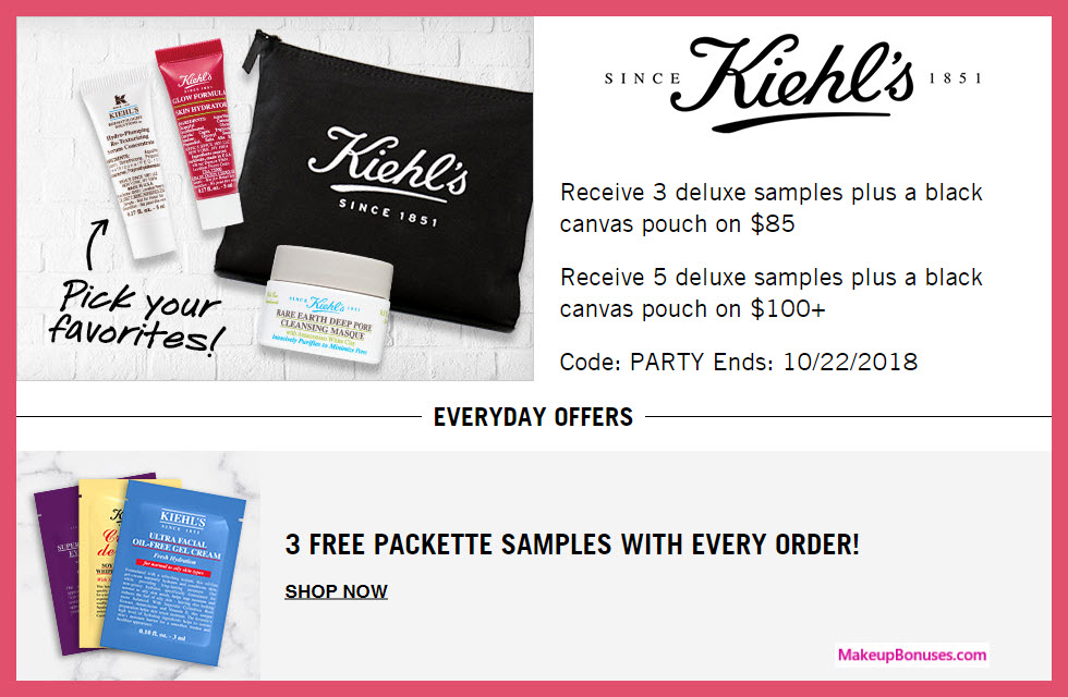 Receive a free 4-pc gift with $85 Kiehl's purchase #Kiehls