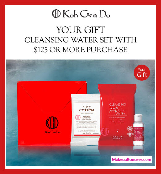 Receive a free 3-pc gift with $125 Koh Gen Do purchase #koh_gen_do