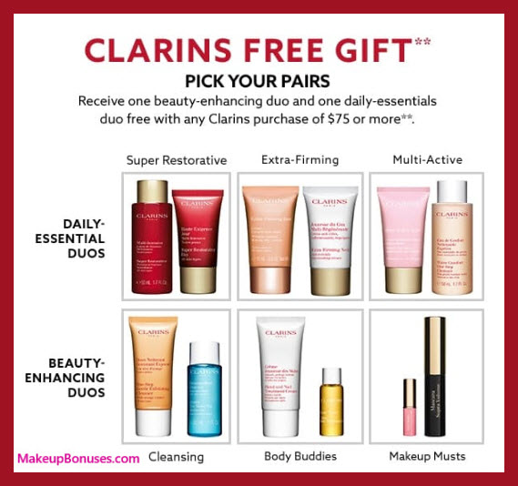 Receive your choice of 4-pc gift with $75 Clarins purchase #LordAndTaylor