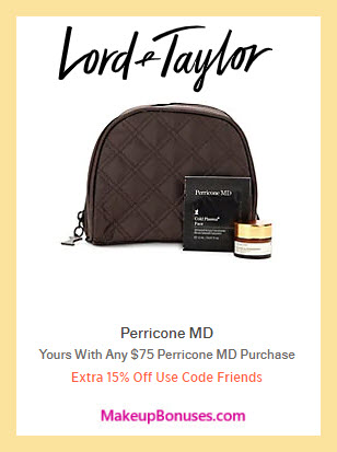 Receive a free 3-pc gift with $75 Perricone MD purchase #LordAndTaylor