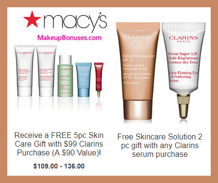 Receive a free 5-pc gift with $99 Clarins purchase #macys