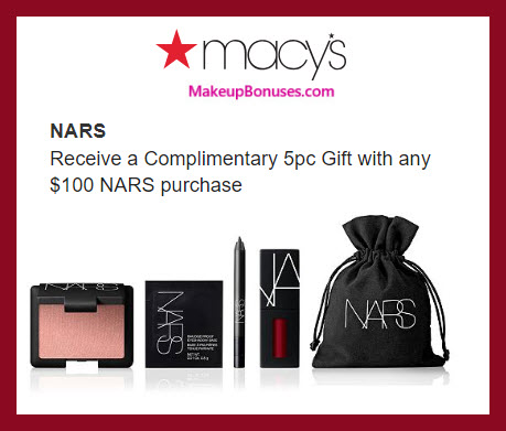 Receive a free 5-pc gift with $100 NARS purchase #macys