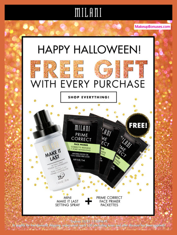 Receive a free 4-pc gift with purchase #milanicosmetics