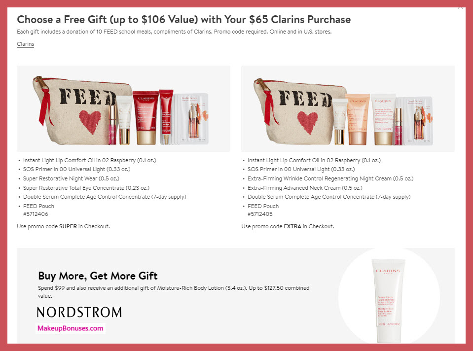 Receive your choice of 6-pc gift with $65 Clarins purchase #nordstrom