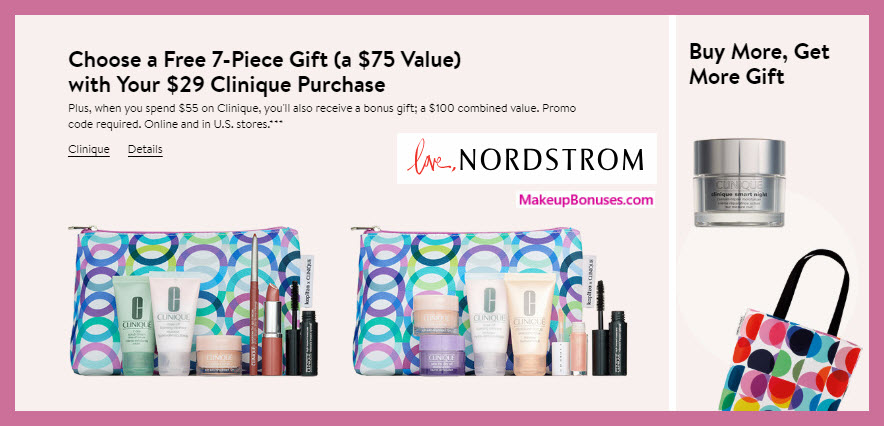 Receive a free 7-pc gift with $29 Clinique purchase #nordstrom