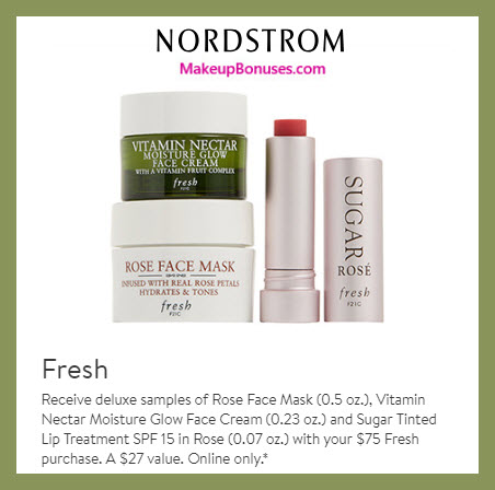 Receive a free 3-pc gift with $75 Fresh purchase #nordstrom
