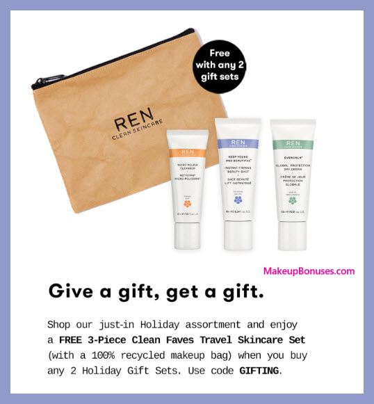 Receive a free 4-pc gift with 2+ Holiday Gift Sets purchase #RENskincare