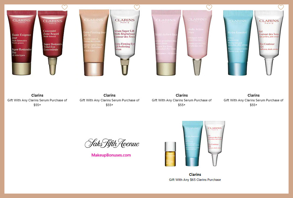 Receive a free 3-pc gift with $65 Clarins purchase #saks