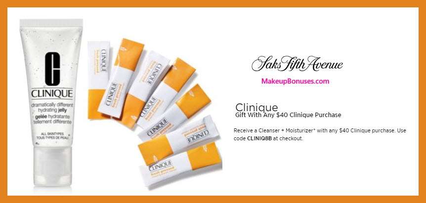 Receive a free 8-pc gift with $40 Clinique purchase #saks