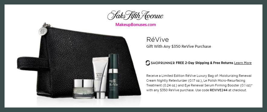Receive a free 4-pc gift with $350 RéVive purchase #saks