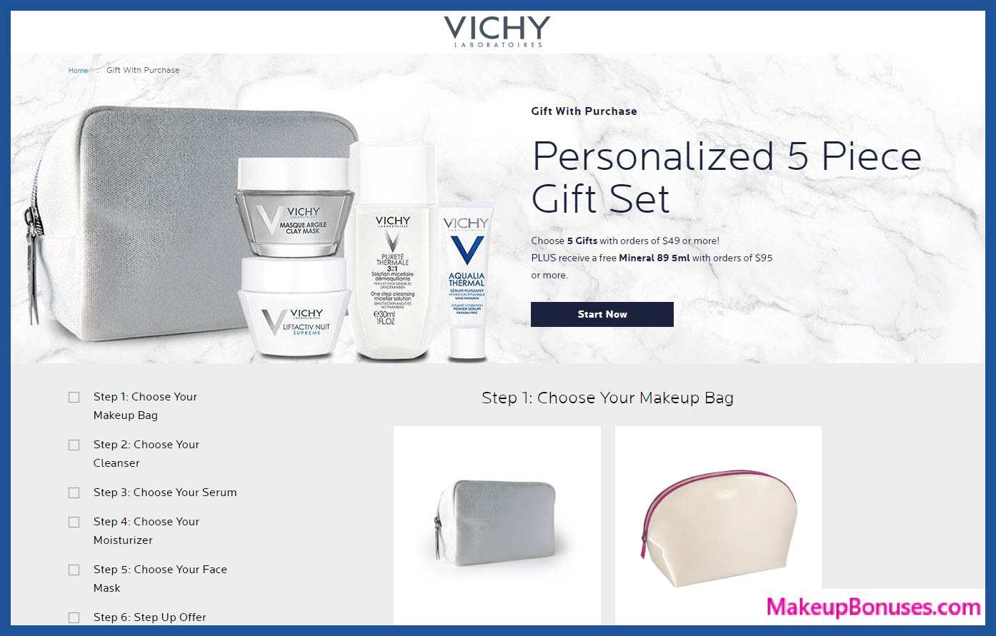 Receive a free 5-pc gift with $49 Vichy purchase #Vichy_USA