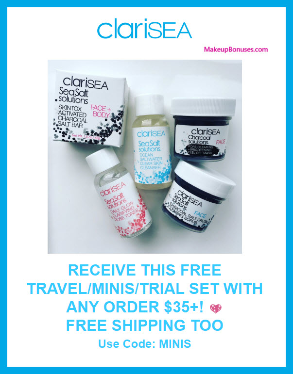 Receive a free 5-pc gift with $35 clariSEA purchase #