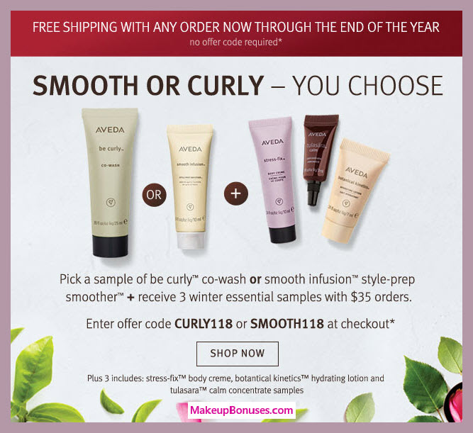 Receive your choice of 4-pc gift with $35 Aveda purchase #aveda