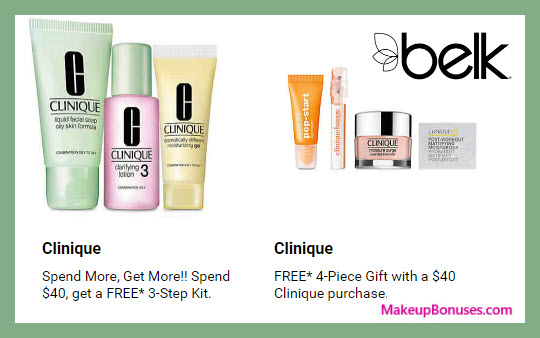 Receive a free 7-pc gift with $40 Clinique purchase #belk