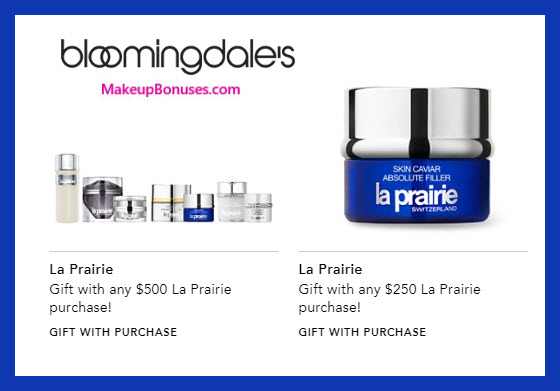 Receive your choice of 4-pc gift with $500 La Prairie purchase #bloomingdales