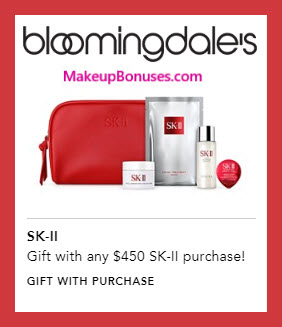 Receive a free 5-pc gift with $450 SK-II purchase #bloomingdales