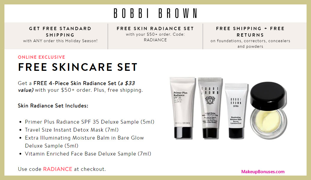 Receive a free 4-pc gift with $50 Bobbi Brown purchase #BobbiBrown