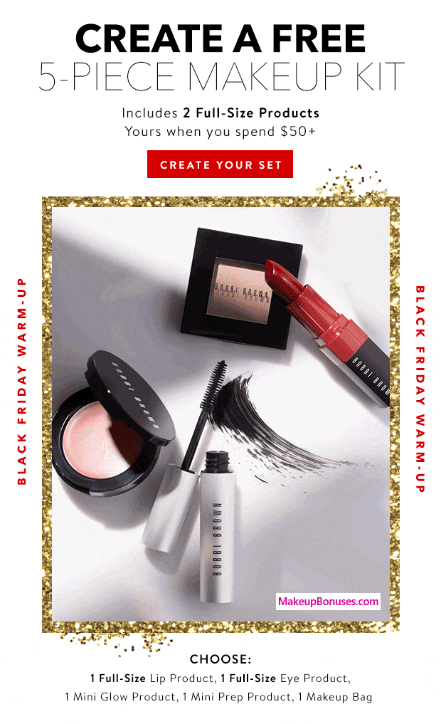 Receive your choice of 5-pc gift with $50 Bobbi Brown purchase #BobbiBrown