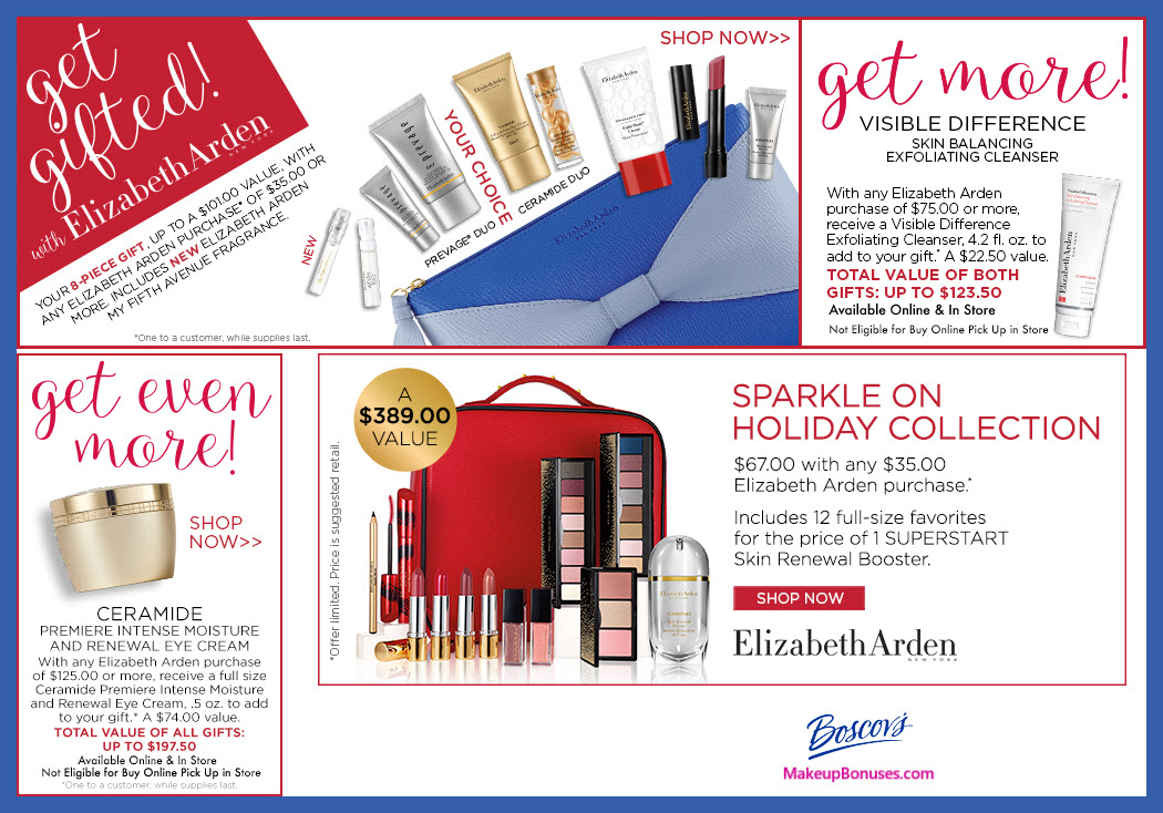 Receive your choice of 8-pc gift with $35 Elizabeth Arden purchase #boscovs
