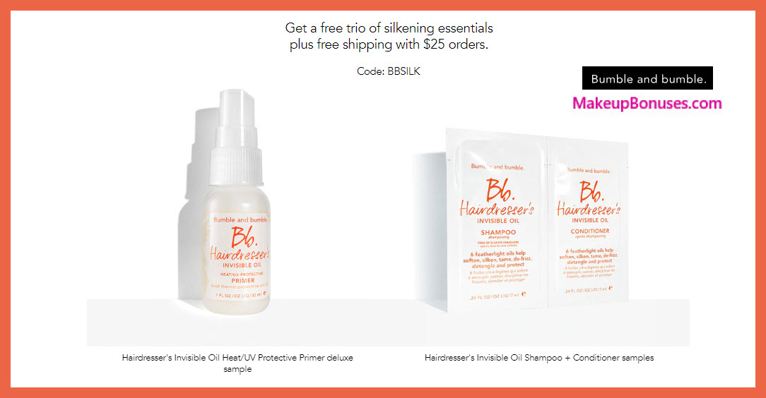 Receive a free 3-pc gift with $25 Bumble and bumble purchase #bumbleandbumble