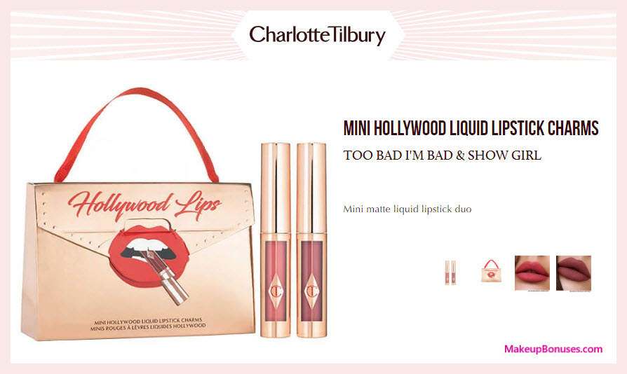 MINI HOLLYWOOD LIQUID LIPSTICK CHARMS - MakeupBonuses.com #ctilburymakeup