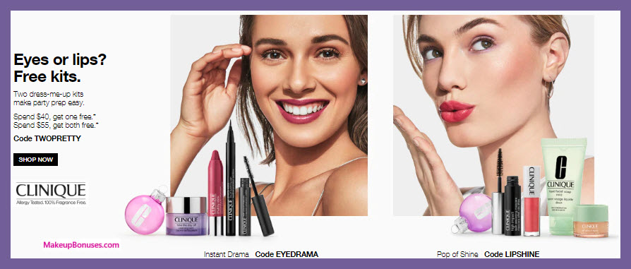 Receive your choice of 4-pc gift with $40 Clinique purchase #clinique