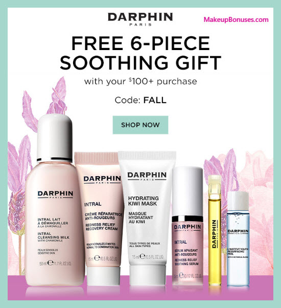 Receive a free 6-pc gift with $100 Darphin purchase #darphin