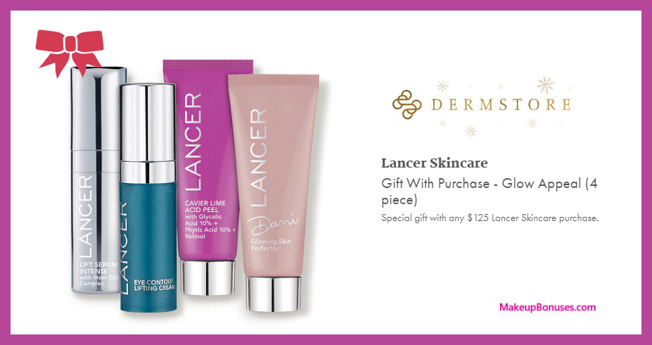 Receive a free 4-pc gift with $125 LANCER purchase #Dermstore