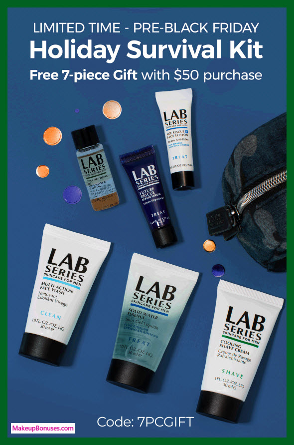 Receive a free 7-pc gift with $50 LAB SERIES purchase #LabSeries