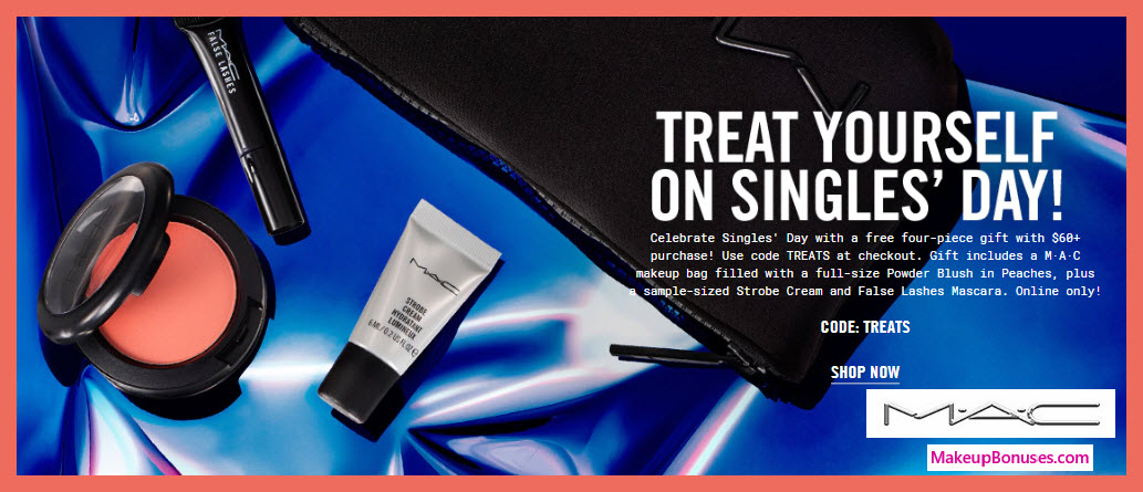 Receive a free 4-pc gift with $60 MAC Cosmetics purchase #MACcosmetics
