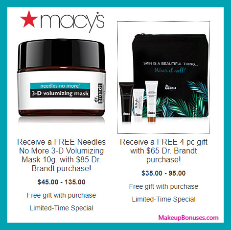 Receive a free 4-pc gift with $65 Dr Brandt purchase #macys