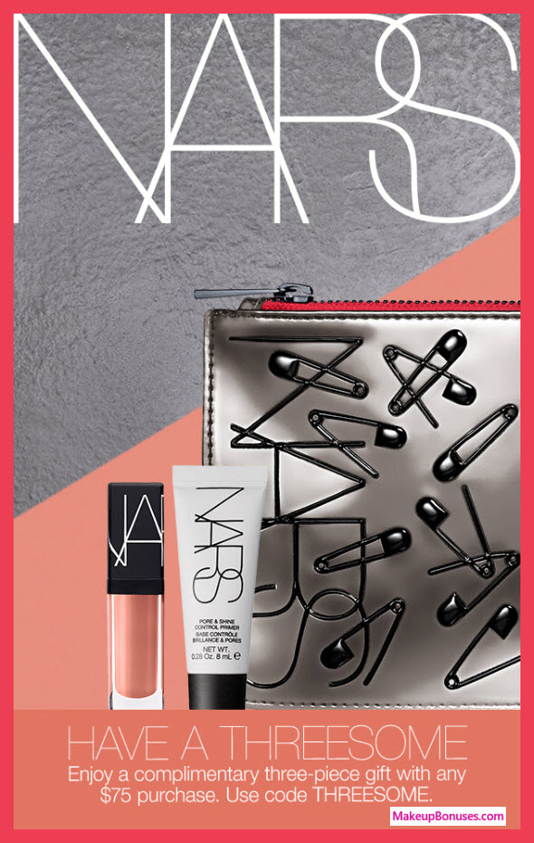 Receive a free 3-pc gift with $75 NARS purchase #