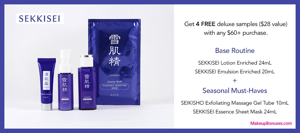 Receive a free 4-pc gift with $60 Sekkisei purchase #SAVETHEBLUEORG