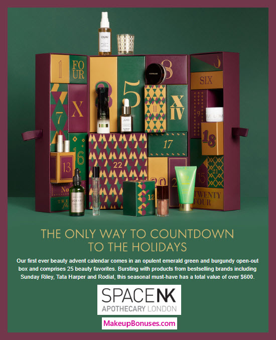 The Space NK Advent Calendar - MakeupBonuses.com #spacenkapothecary #spacenkusa #Spacenkbeauty