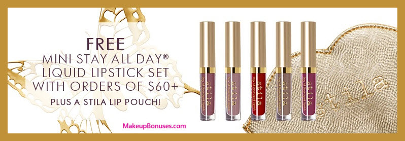 Receive a free 6-pc gift with $60 Stila purchase #StilaCosmetics