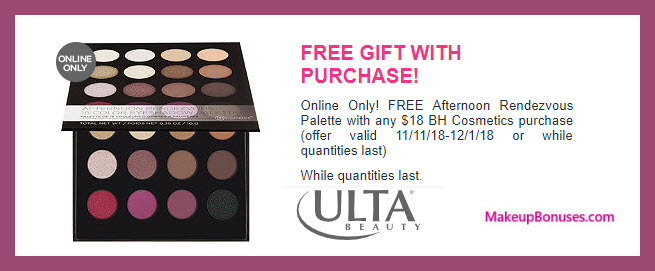 Receive a free 12-pc gift with $18 BH Cosmetics purchase #ultabeauty