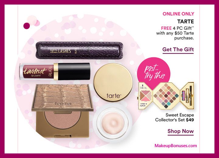Receive a free 4-pc gift with $50 Tarte purchase #ultabeauty