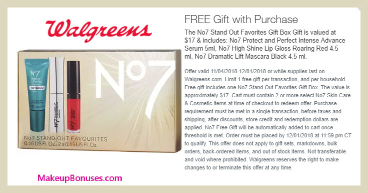 Receive a free 3-pc gift with 2+ products purchase #Walgreens