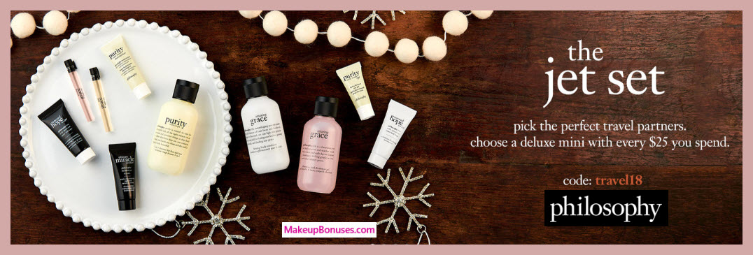 Receive a free 4-pc gift with $100 philosophy purchase #lovephilosophy